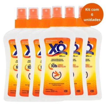 Imagem de Kit Spray Repelente de Insetos Cimed Xô Inseto com 6 200ml - XO INSETO