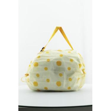 Imagem de Saco de compras grande dobrável e reutilizável - INVENTTA, Poa Amarelo