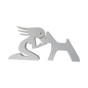 Imagem de Escultura Decorativa Menina e o Cachorro 31x15cm - E2G Design