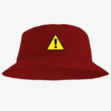 Imagem de Chapéu Bucket Hat Estampado Aviso - MP Moda Masculina, Único, Vermelho