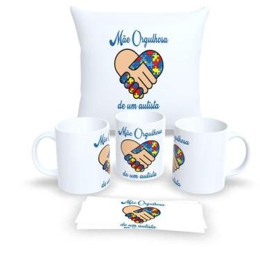 Imagem de Kit Com Almofada 30x30cm e Caneca de Porcelana dia das Mães - Estampa 