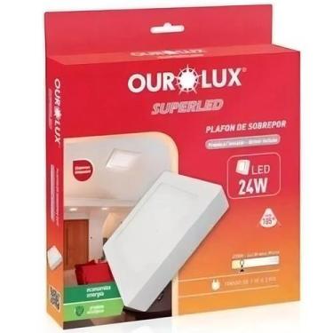 Imagem de Luminaria Quadrada Sobrepor LED 24 watts 2700K Branco Morno OUROLUX