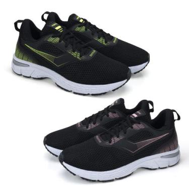 Imagem de Kit 2 Pares Tênis Fitness Esporte Cadarço Conforto Caminhada - Vorax, 