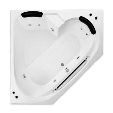 Imagem de Banheira de Canto Alpha COMPLETA com hidro - Só Banheiras, 1,54X1,54X0