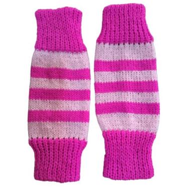 Imagem de Polaina em Lã Infantil (Rosa Flash com Rosa) - Artesanato, 4 - 5 anos