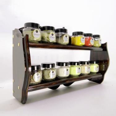 Imagem de Porta temperos ou Nicho de Parede ou Balcão - 12 potes com tampa - BOS