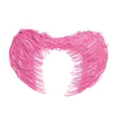 Imagem de Asa de Anjo com Penas Artificiais na Cor Rosa para Fantasia Infantil 4