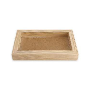 Imagem de Bandeja Retangular Sem AlÇA 24x14x3,5 Madeira Pinus 10mm - ATACADÃO DO