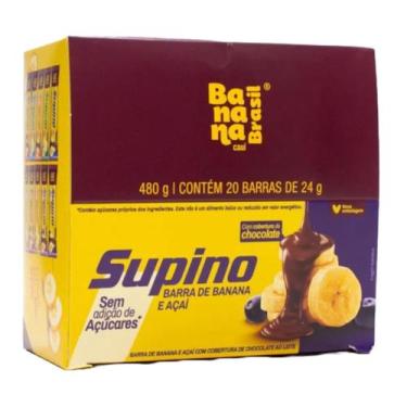 Imagem de Barra Supino Frutas Zero Banana E Açaí 20x24g Banana Brasil