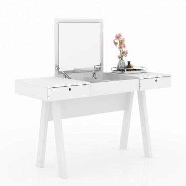 Imagem de Penteadeira com Espelho e 02 Gavetas PE2002 Branco - Tecno Mobili, Bra