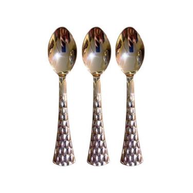Imagem de Kit 24 Colheres Rose 13,8cm Descartável p/ Doce Bolo festas - Blook
