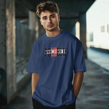 Imagem de Camiseta Casual Masculina Polo Blu Estampada Malha Algodão do P ao G1,