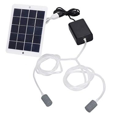 Imagem de Aerador solar para lagoa com bomba de ar, bomba de ar de água solar para tanque de peixes, oxigenador, bomba solar de fonte de ar de oxigênio com pedras de bolhas de ar para aquários