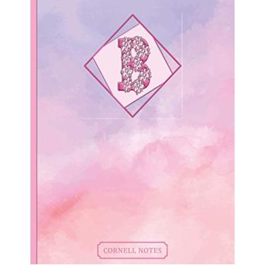 Imagem de Cornell Notes Notebook: Monogram Letter B Pink Pastel Clouds 8.5 x 11 Notepad