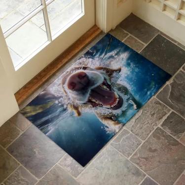 Imagem de VANZEV Tapete de porta interno para cães de natação, 43 x 75 cm, capacho divertido e divertido para decoração de casa, tapete antiderrapante para sala de estar, cozinha, quarto, presentes para amantes