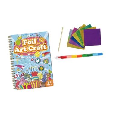 Imagem de Esquirla Foil Art Craft para crianças Art Sticker Book Presentes de Ano Novo Adesivos de transferência Desenho animado Livro de colorir Desenho Brinquedo, B