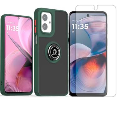 Imagem de GR Global Revolution, Capa Case Anel Para Motorola Moto G55 + Pelicula Hidrogel Cor:Verde-escuro