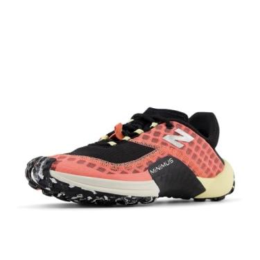 Imagem de New Balance Tênis de corrida feminino Minimus V1 Trail, Vermelho desbotado/preto/pergaminho, 12 Wide