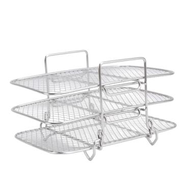 Imagem de Acessórios de Peças para Fritadeira Rack de Desidratador Multifuncional Cesta de Fritadeira de Ar Grande Espaço de Cozimento Rack de Acessórios de Metal Resistente Ao Calor para