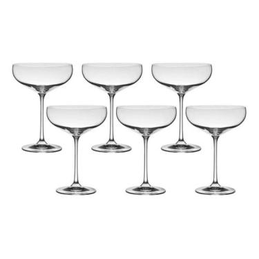 Imagem de 6 Taças Coupe Champagne Megan Cristal Titanio Bohemia 290ml - GREMAX