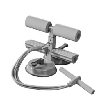 Imagem de oshhni Sente -se a barra com o suporte de piso de resistência com 2 xícaras de sucção fortes AB MACHINE SITUP AJUSTIVA para MENINAS MENINAS MENINAS OFICE, Cinza