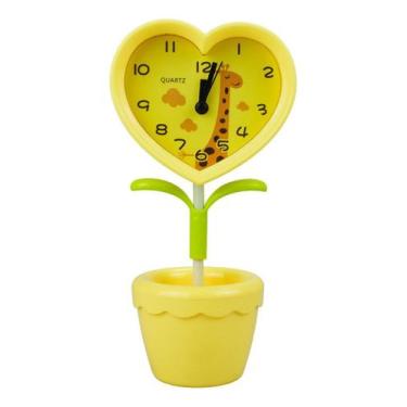 Imagem de Relógio Criativo Despertador Vaso Plantinha Coração 22x11cm - MEFENG