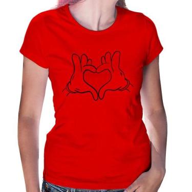 Imagem de Baby Look Love Hands  - Foca na Moda, Vermelho, GGG