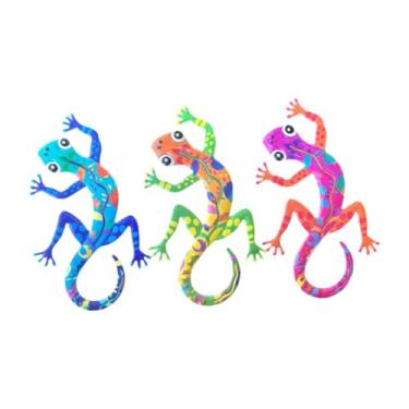 Imagem de Ｂｅｓｇａ 3pcs Gecko Wall Decor Art Metal Art Outdoor Decoração de parede pendurada Ornamento Cerca de jardim Decors de parede de ferro para sala de jantar no