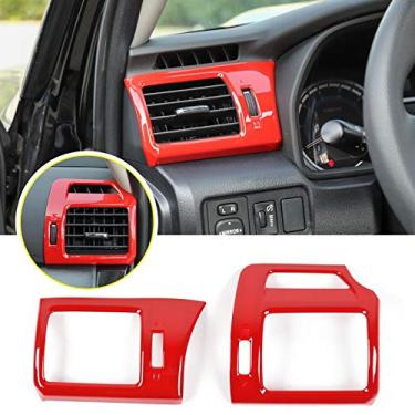 Imagem de JeCar Acabamento da tampa da saída de ar condicionado do console central do carro para Toyota 4Runner 2010-2020 (vermelho)