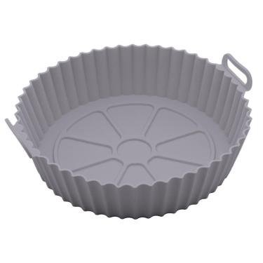 Imagem de Forma Redonda de Silicone para Air Fryer Cinza 19cm