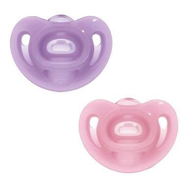 Imagem de Kit 2 Chupetas Sensitive Soft 100% Silicone Rosa  NUK, 2