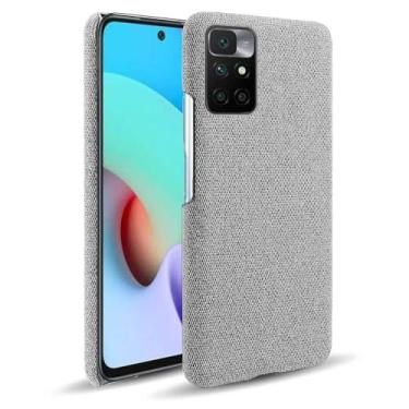 Imagem de Capa para Xiaomi Redmi 10 prime,Capa desenhada em lona,Case Protetora Ultrafina com Empunhadura Macia,Design em Tecido Antichoque e Antiarranhões-Light gray
