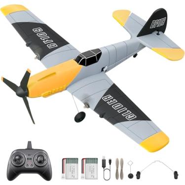 Imagem de HAWK'S WORK Avião RC de 3 Canais BF-109, Avião de Controle Remoto Pronto para Voar, Estabilizador Gyro de 6 eixos de 2,4 GHz, Fácil de Pilotar para Crianças e Iniciantes