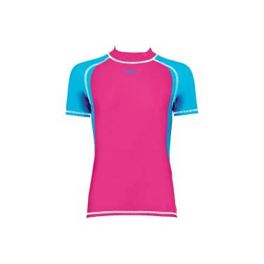 Imagem de arena Camiseta Protecao UV Infantil Rosa e Azul Turquesa Tam 14-15