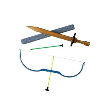 Imagem de Kit Brinquedo Arco E Flecha Infantil E Espada Medieval e Lançador De Dardos