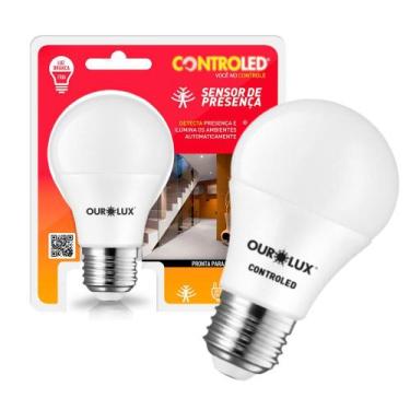 Imagem de Lampada Inteligente Ourolux Controled Sensor De Presenca 9w 6500K Auto