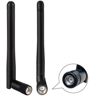 Imagem de KHIYQILO Antena WiFi de banda dupla 2,4 GHz 5,8 GHz MIMO 3dBi RP-SMA conjunto de 2 antenas para roteador WLAN placa de rede sem fio câmera IP de segurança monitor de vigilância por vídeo antena