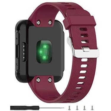 Imagem de Meifox Compatível com pulseira Garmin Forerunner 35, pulseiras de substituição de silicone Solf para relógio Garmin Forerunner 35 (vinho tinto1)