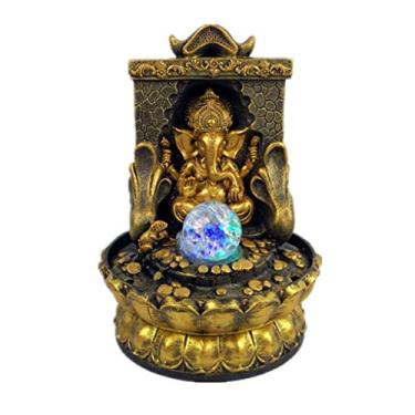 Imagem de FKJLUN Fonte de mesa, fontes de mesa, estátuas de Buda de resina, ornamentos de fonte de água, meditação zen, fonte interna, portátil, mesa decorativa, relaxamento, fonte interna