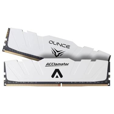 Imagem de Acclamator Memória DDR4 RAM de 32 GB para computador CL22 com dissipador de calor compatível com 3600 MHz, Acclamator (16 GB-3600 × 2, branco para jogos, pacote com 2)