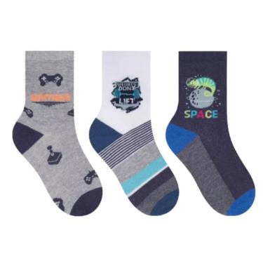 Imagem de Kit Meia Infantil  Masculina Selene 25 à 28 Cz/Bc/Pt