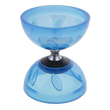 Imagem de Generic Conjunto de Diabolo de Rolamento Triplo Premium com Palitos de Mão de Metal, azul, 13 cm
