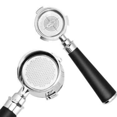 Imagem de IKAPE Filtro portátil Espresso de 51 mm, filtro de café de 3 orelhas com alça de silicone, compatível com máquinas de café Delonghi EC0680, EC0685, SMEG e EUPA de 51 mm