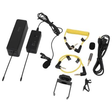 Imagem de Microfone Lavalier Redução de Ruído Inteligente Redução Leve Microfone Portátil para Entrevistas Ao Ar Livre Ensinar Gravação de Vídeo Gravação de Longa Distância Black