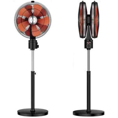 Imagem de Ventilador Elétrico De Cabeça Dupla Giratório De 360 Graus Ventilador De Piso De Dupla Face Ventilador Comercial De Negócios De Alta Potência, Com Controle Remoto, Gold