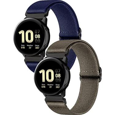 Imagem de Petute Pulseira elástica compatível com Samsung Galaxy Watch 4/Active 2 de 40 mm e 44 mm/Watch 4 Classic de 42 mm e 46 mm/Watch 3 de 41 mm/Galaxy Watch de 42 mm/Gizmo, pulseira elástica de nylon