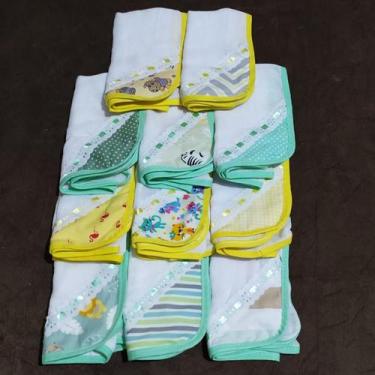 Imagem de Kit 6 Fraldinhas de Boca Bebê Babete Pano de Boca - Mãe e Filho Enxova