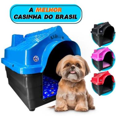 Imagem de Casinha Casa Plástica Cachorro Caes Número 2 Mec + Colchão - Mec Pet, 