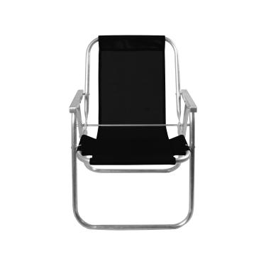 Imagem de CADEIRA DE PRAIA ALUMINIO SENTAR ALTA 110KG (preto)