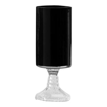Imagem de Fenteer Vaso de vidro alto com pedestal, vaso de flores, artesanato, estilo retrô, enfeite de mesa, de flores para restaurante, corredor, quarto, café, Preto